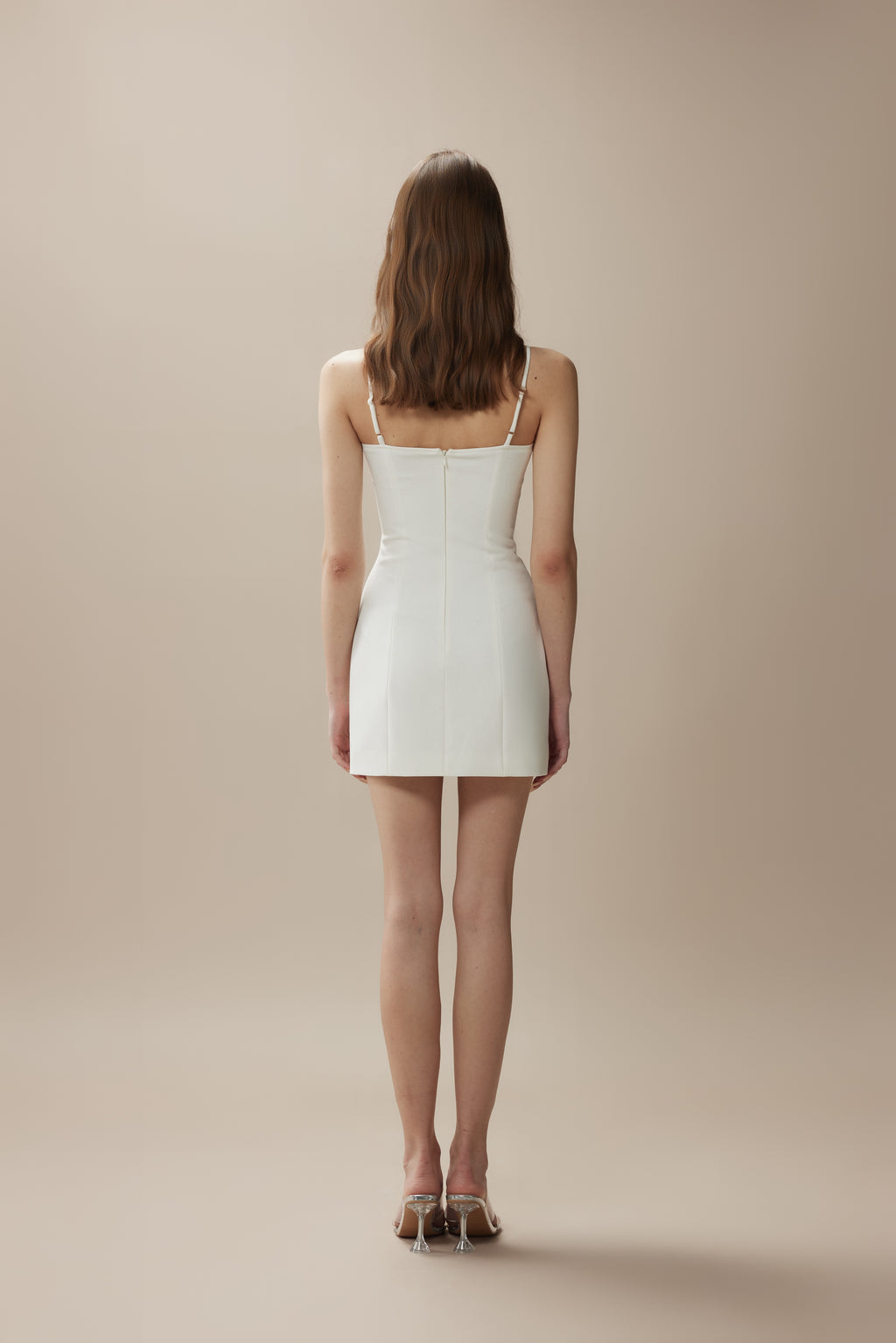 White Camellia Silhouette Dress