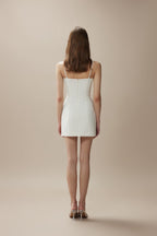 White Camellia Silhouette Dress