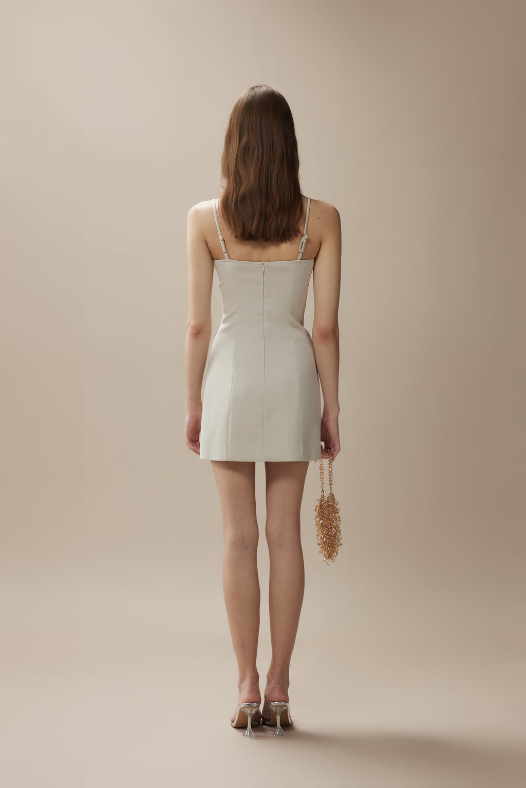 White Camellia Silhouette Dress