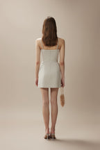 White Camellia Silhouette Dress