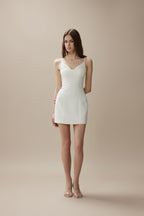 White Camellia Silhouette Dress