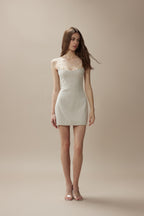 White Camellia Silhouette Dress
