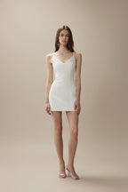 White Camellia Silhouette Dress