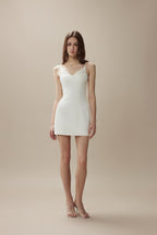 White Camellia Silhouette Dress