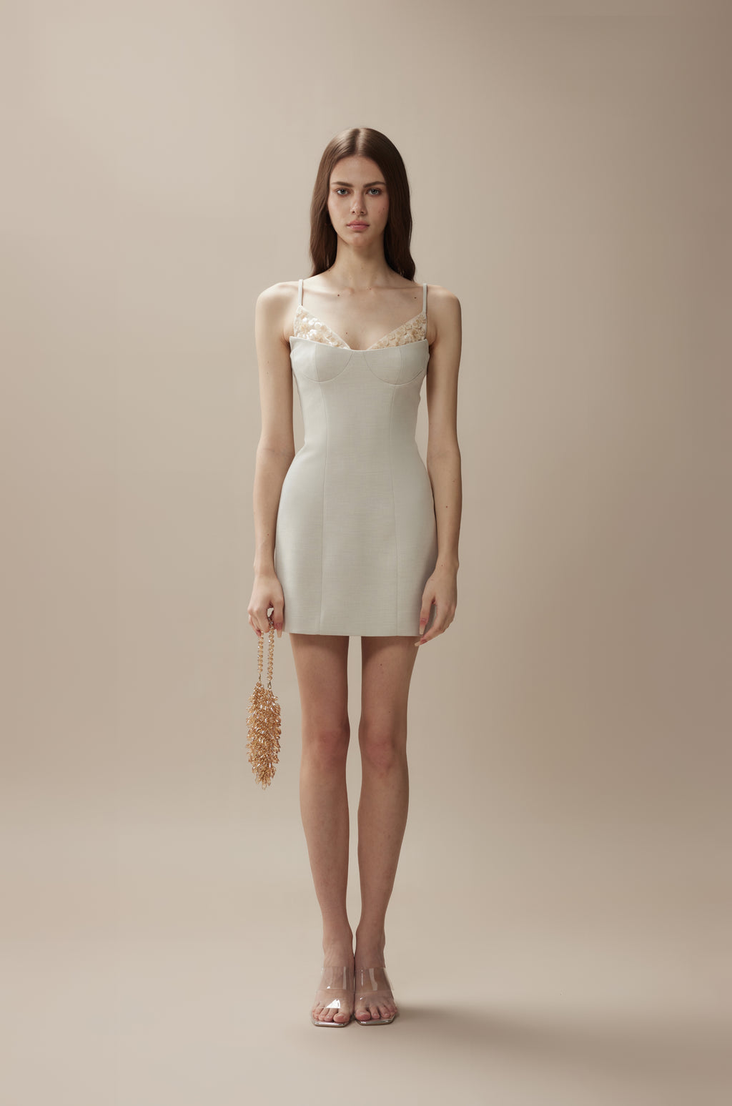 White Camellia Silhouette Dress