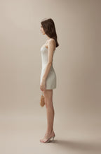 White Camellia Silhouette Dress