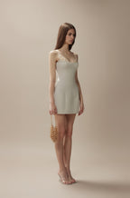 White Camellia Silhouette Dress