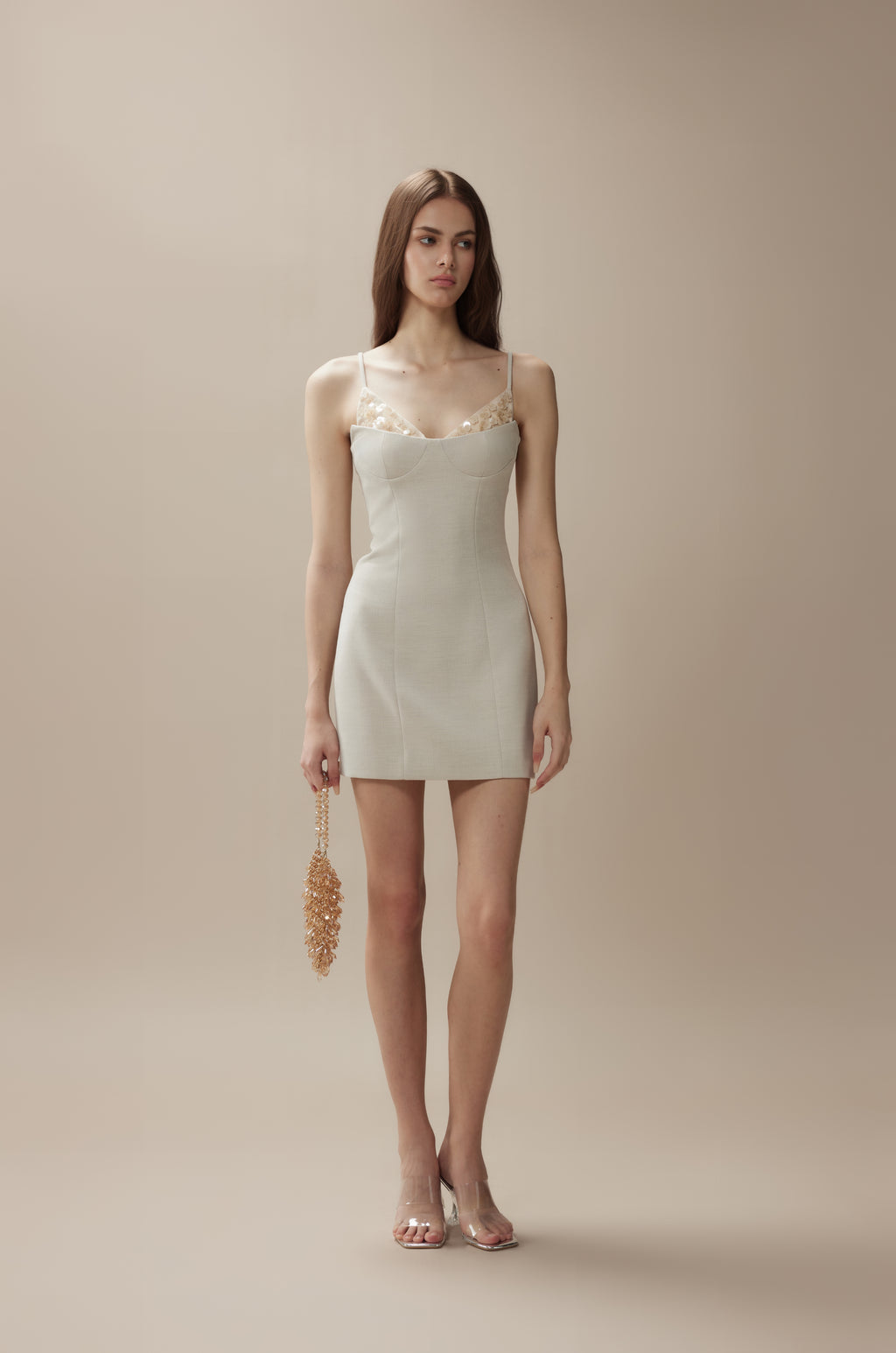 White Camellia Silhouette Dress