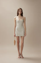 White Camellia Silhouette Dress