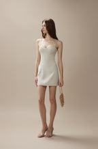 White Camellia Silhouette Dress