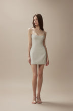 White Camellia Silhouette Dress